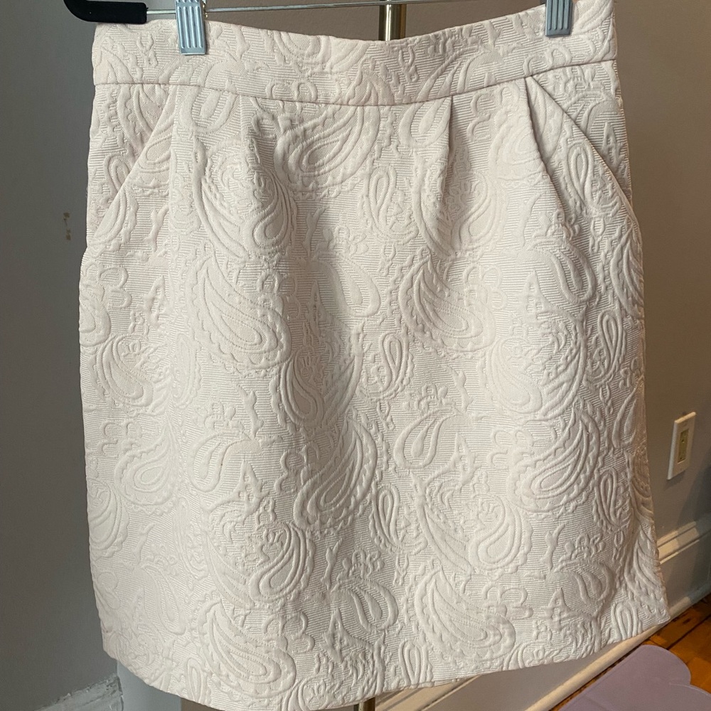 H&M Blush A Line Skirt with Embossed Paisley Pattern